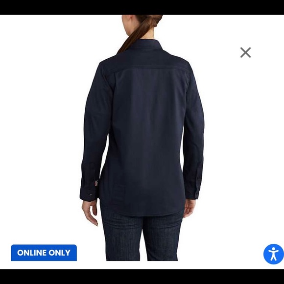New Carhartt Womens Navy Blue Button Up Work Shirt - Picture 12 of 16
